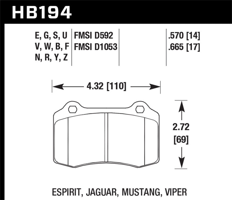Load image into Gallery viewer, Hawk 2010 Camaro SS HT-14 Race Rear Brake Pads
