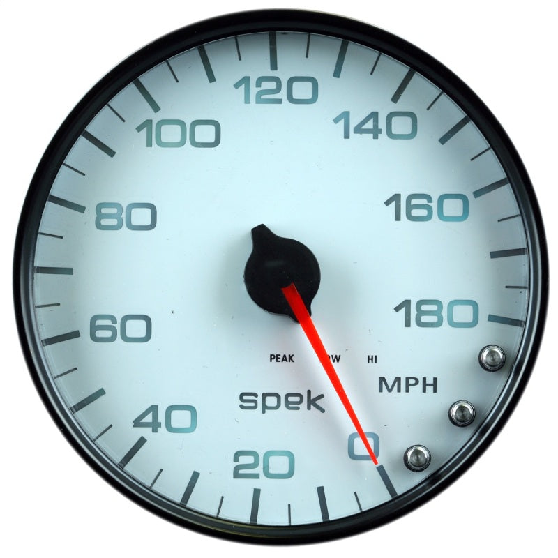 Load image into Gallery viewer, Autometer Spek-Pro Gauge Speedometer 5in 180 Mph Elec. Programmable White/Black
