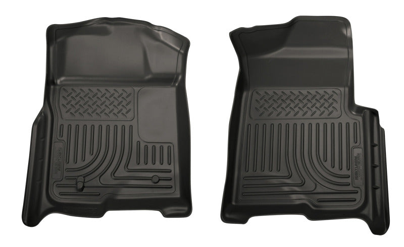 Load image into Gallery viewer, Husky Liners 08-10 Ford SuperDuty Regular/Super/Crew Cab WeatherBeater Black Floor Liners
