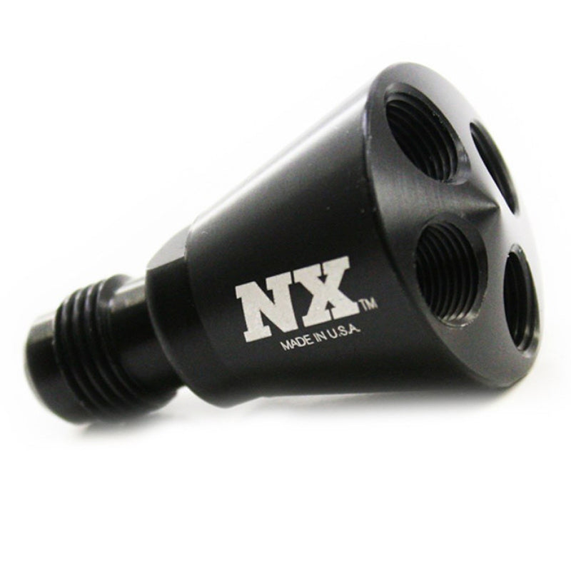 Load image into Gallery viewer, Nitrous Express 4 Port Showerhead Distribution Block w/-6 Male - Black
