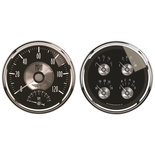 Autometer Prestige Series Black Diamond 5in Gauge Box Kit-Tachometer/Speedometer Combo/Oil Pressure