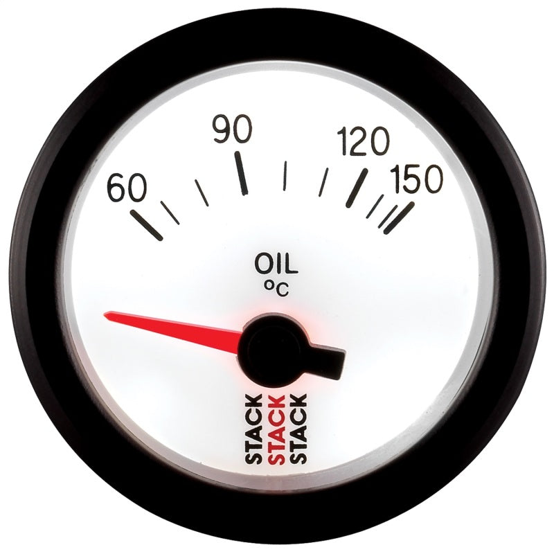 Load image into Gallery viewer, Autometer Stack 52mm 60-150 Deg C M10 Male Electric Oil Temp Gauge - White
