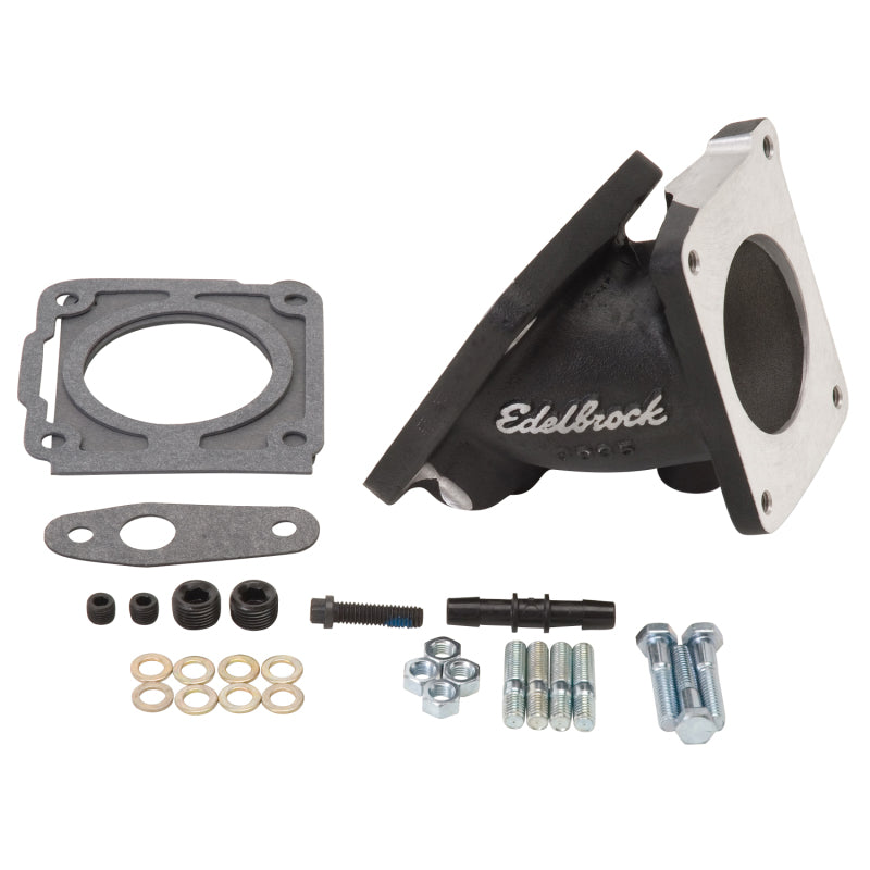 Load image into Gallery viewer, Edelbrock EFI Throttle Body Adaptor (Elbow) Ford Mustang 94-95 w/ Black Mini Texture Powder Coat

