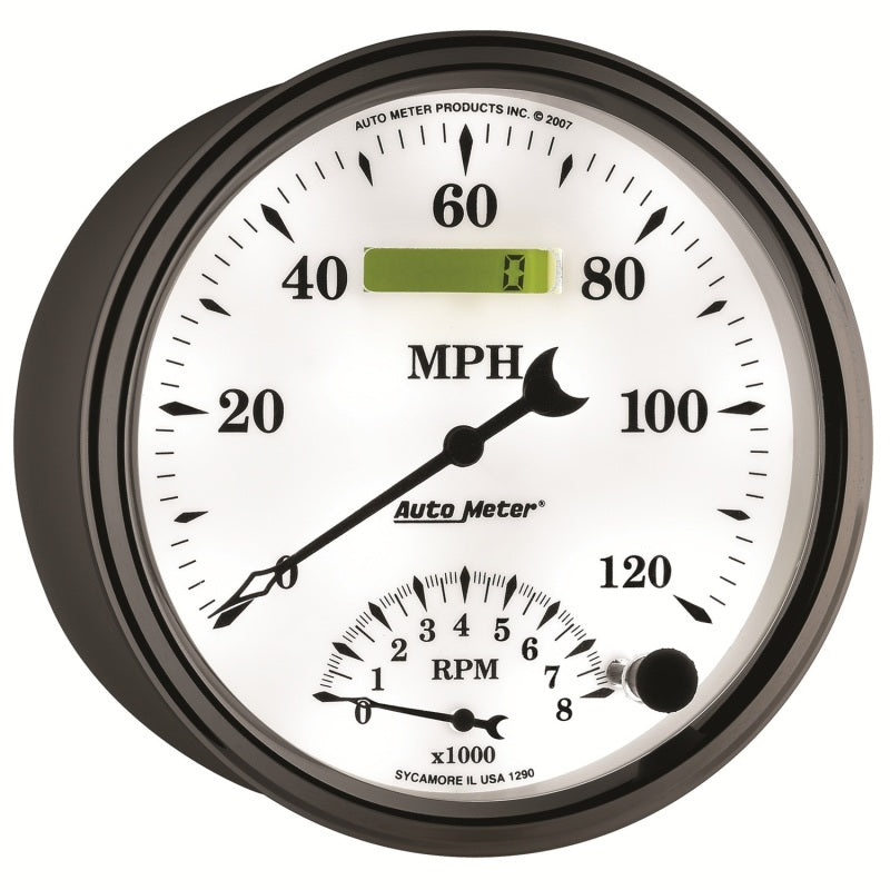 Load image into Gallery viewer, AutoMeter Gauge Tach/Speedo 5in. 120MPH &amp; 8K RPM Elec. Program Old Tyme White II
