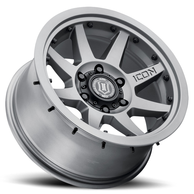 Load image into Gallery viewer, ICON Rebound Pro 17x8.5 6x5.5 0mm Offset 4.75in BS 106.1mm Bore Titanium Wheel
