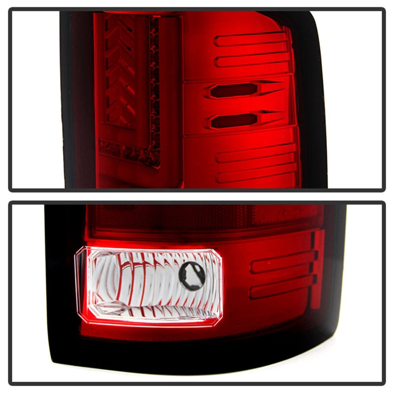 Load image into Gallery viewer, Spyder GMC Sierra 14-16 LED Tail Lights Red Clear ALT-YD-GS14-LBLED-RC
