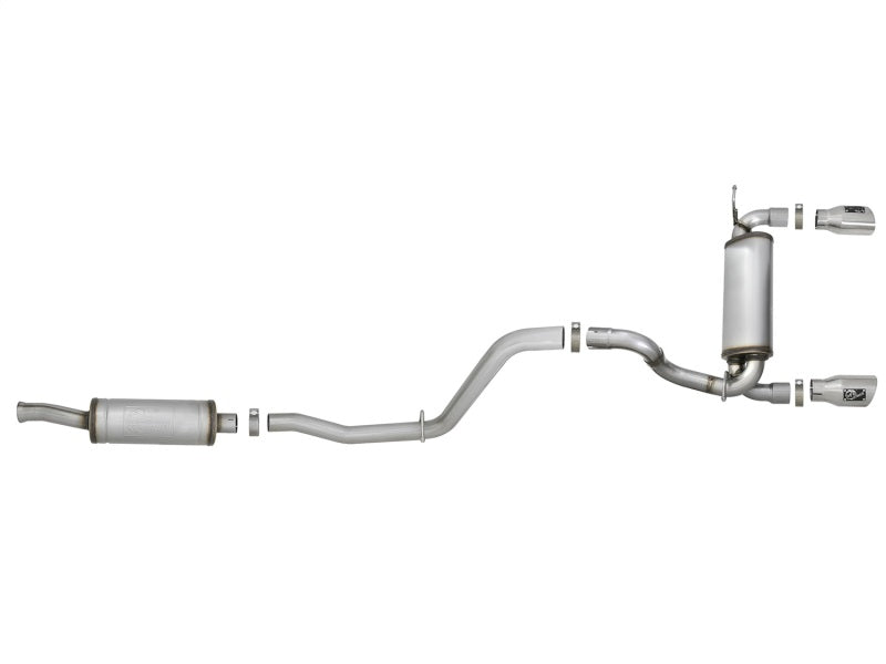 Load image into Gallery viewer, aFe Rebel Series 2.5in 409 SS Cat-Back Exhaust w/ Polished Tips 2018+ Jeep Wrangler (JL) V6 3.6L
