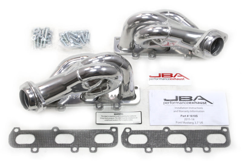 Load image into Gallery viewer, JBA 11-17 Ford Mustang 3.7L V6 1-5/8in Primary Silver Ctd Cat4Ward Header
