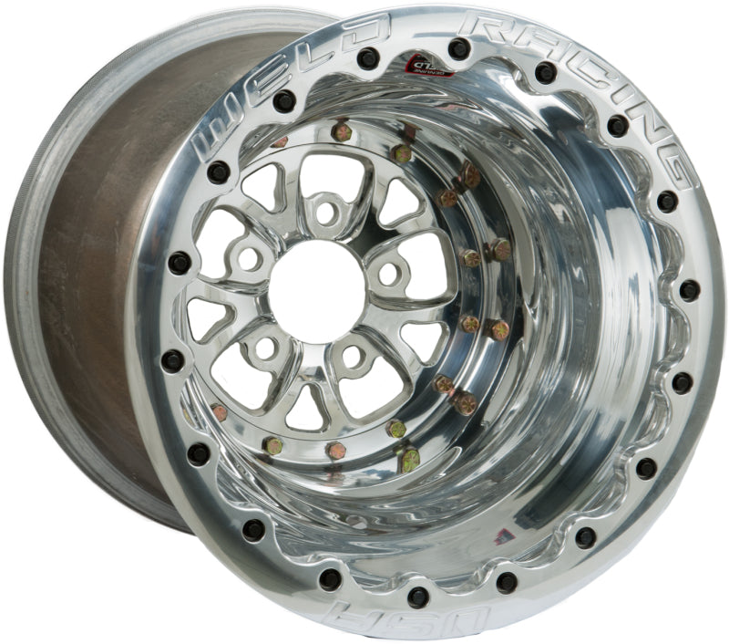 Load image into Gallery viewer, Weld V-Series 16x16 / 5x4.75 BP / 4in. BS Polished Wheel - Polished Double Beadlock
