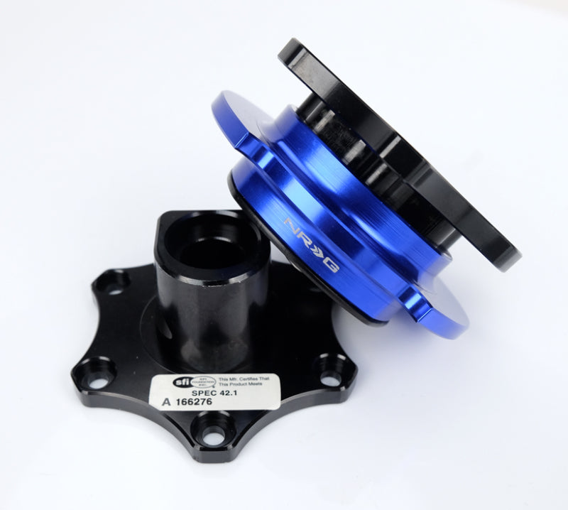Load image into Gallery viewer, NRG Race Short Hub Datsun - Black Body Blue Ring
