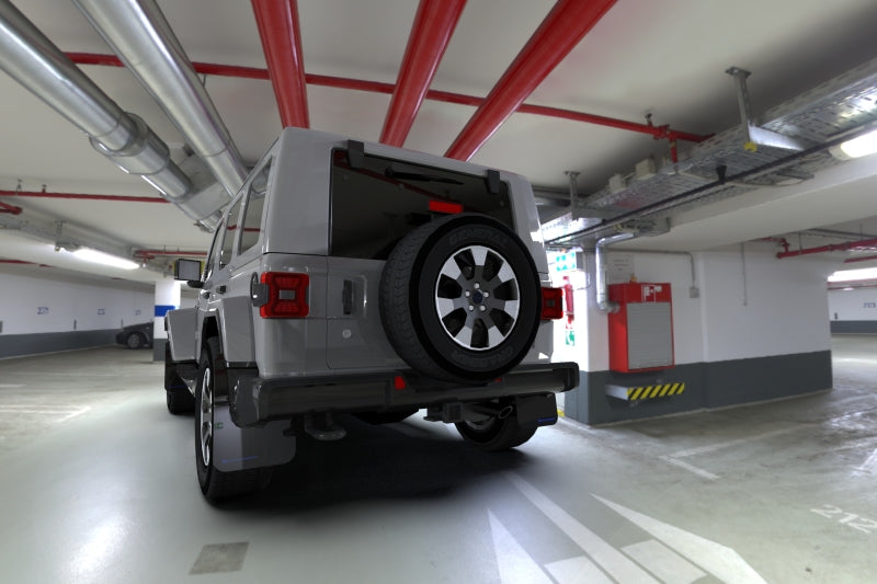 Load image into Gallery viewer, Rally Armor 18-22 Jeep JL Wrangler Black UR Mud Flap w/ Blue Logo
