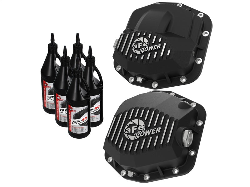 Load image into Gallery viewer, aFe Pro Series Front and Rear Diff Cover Kit w/ Oil 2018+ Jeep Wrangler (JL) V6 3.6L (Dana M220)
