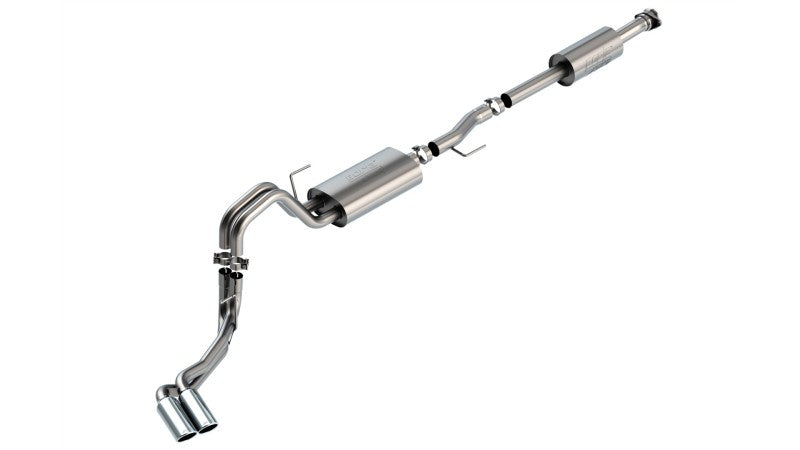 Load image into Gallery viewer, Borla F-150 2021 3.3L CC SB EC STB XL/XLT/Lariat/KR/Plnm/LTD 3/2.25 DSE Cat-Back ATAK Chrome Tips
