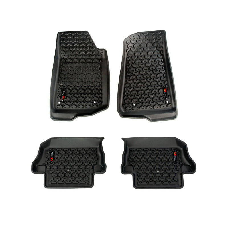 Load image into Gallery viewer, Rugged Ridge Floor Liner Kit Black F/R 18-20 Jeep Wrangler JL 2Dr
