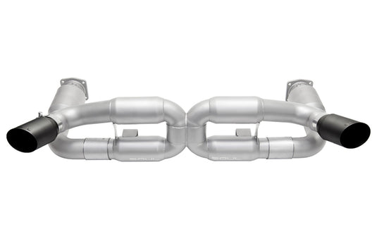 SOUL 06-09 Porsche 997.1 Turbo Sport X-Pipe Exhaust (w/ 200 Cell Cats) - GT2 Style Satin Black Tips