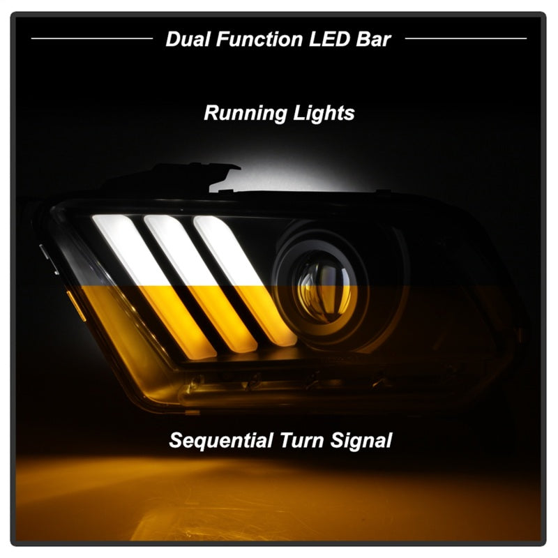 Load image into Gallery viewer, Spyder 10-13 Ford Mustang - Halogen - Projector Headlights - LED Signals -Black (PRO-YD-FM2010V2-BK)
