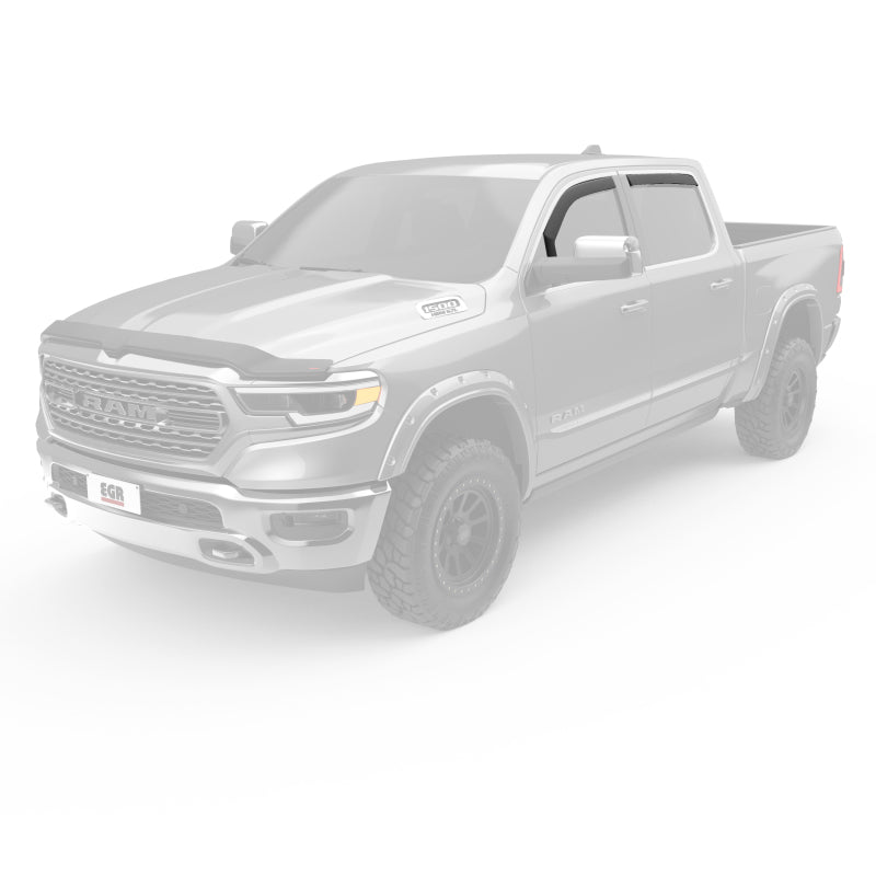 Load image into Gallery viewer, EGR 2019 Dodge Ram 1500 Crew Cab SlimLine In-Channel WindowVisors Set of 4 - Matte Black
