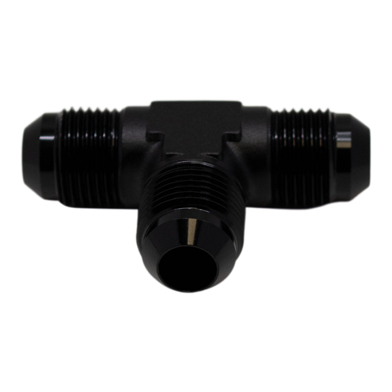 Load image into Gallery viewer, DeatschWerks 8AN Male Flare to 8AN Male Flare to 8AN Male Flare Tee Fitting - Anodized Matte Black
