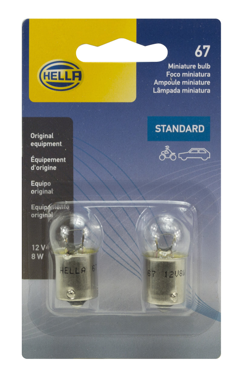 Load image into Gallery viewer, Hella Bulb 67 12V 8W 4Cp Ba15S G6 (2)
