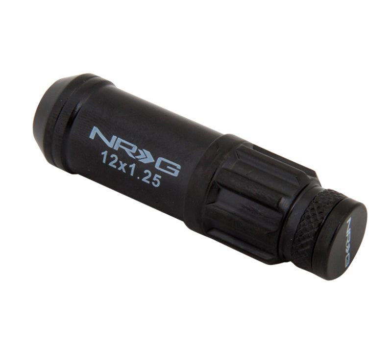 Load image into Gallery viewer, NRG 700 Series M12 X 1.25 Steel Lug Nut w/Dust Cap Cover Set 21 Pc w/Locks &amp; Lock Socket - Black
