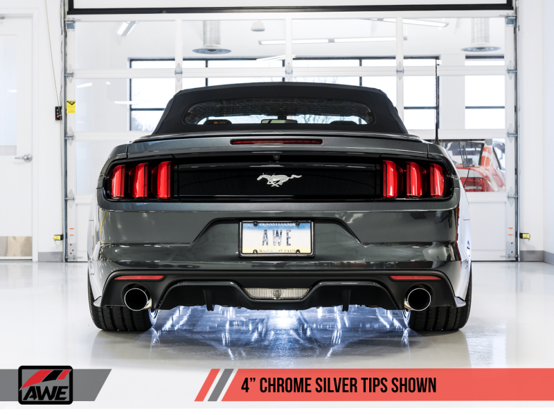 Load image into Gallery viewer, AWE Tuning S550 Mustang EcoBoost Axle-Back Exhaust - Touring Edition (Chrome Silver Tips)
