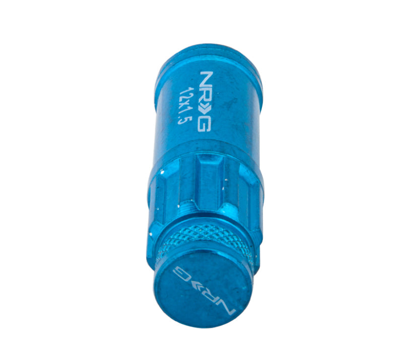 Load image into Gallery viewer, NRG 700 Series M12 X 1.5 Steel Lug Nut w/Dust Cap Cover Set 21 Pc w/Locks &amp; Lock Socket - Blue
