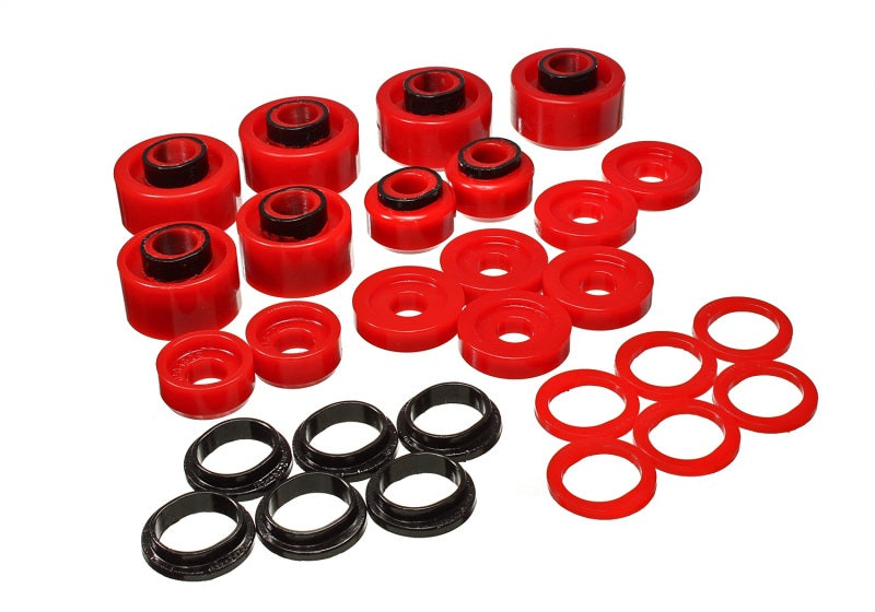 Load image into Gallery viewer, Energy Suspension 99-07 Ford F-250/F-350 SD 2/4WD Crew Cab Body Mount Set - Red
