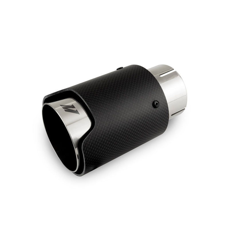 Load image into Gallery viewer, Mishimoto Carbon Fiber Muffler Tip 2.5in Inlet 3.5in Outlet M Polished
