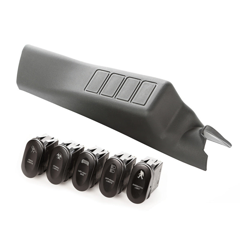 Load image into Gallery viewer, Rugged Ridge Etched A-Pillar 4 Switch Pod Kit LHD 11-18 JK
