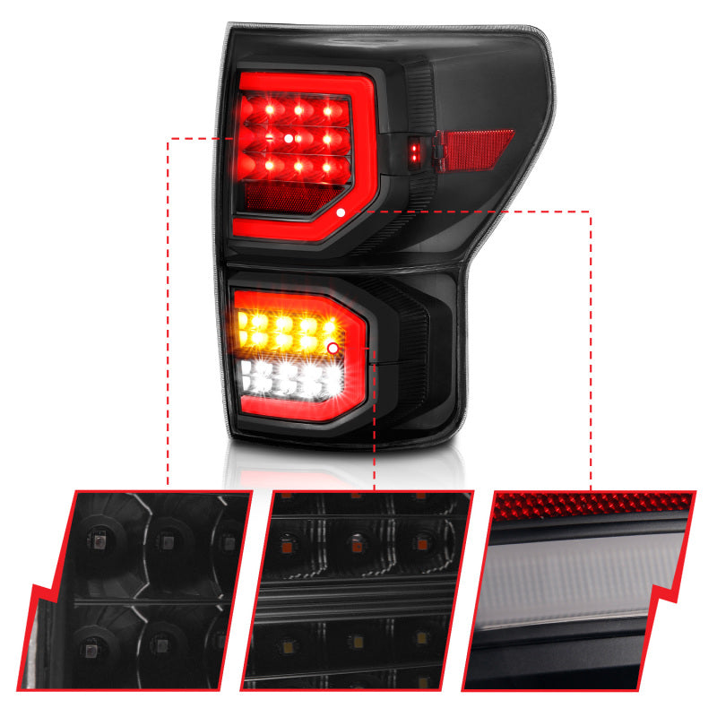 Load image into Gallery viewer, ANZO 2007-2013 Toyota Tundra LED Taillights Plank Style Black w/Smoke Lens
