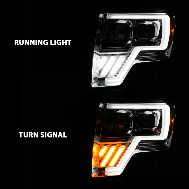 Load image into Gallery viewer, ANZO 2009-2013 Ford F-150 Projector Light Bar G4 Switchback H.L. Chrome Amber
