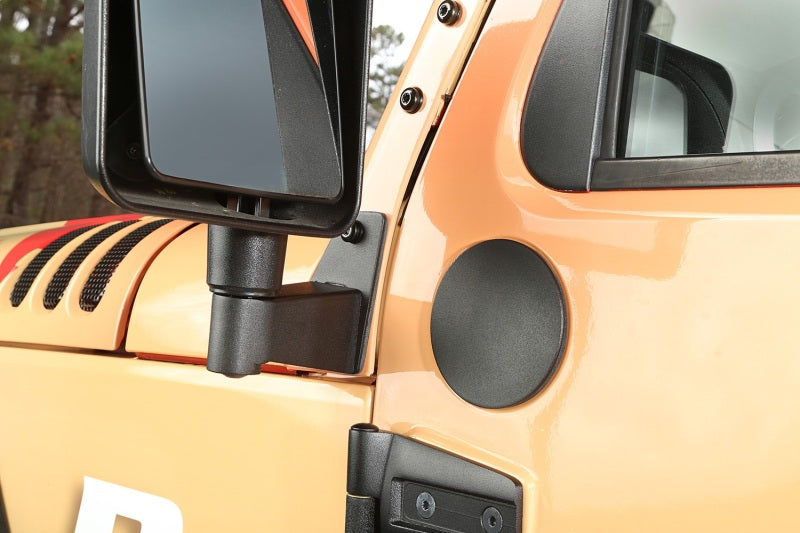 Load image into Gallery viewer, Rugged Ridge 07-18 Jeep Wrangler JK Textured Black Mirror Relocation Brackets
