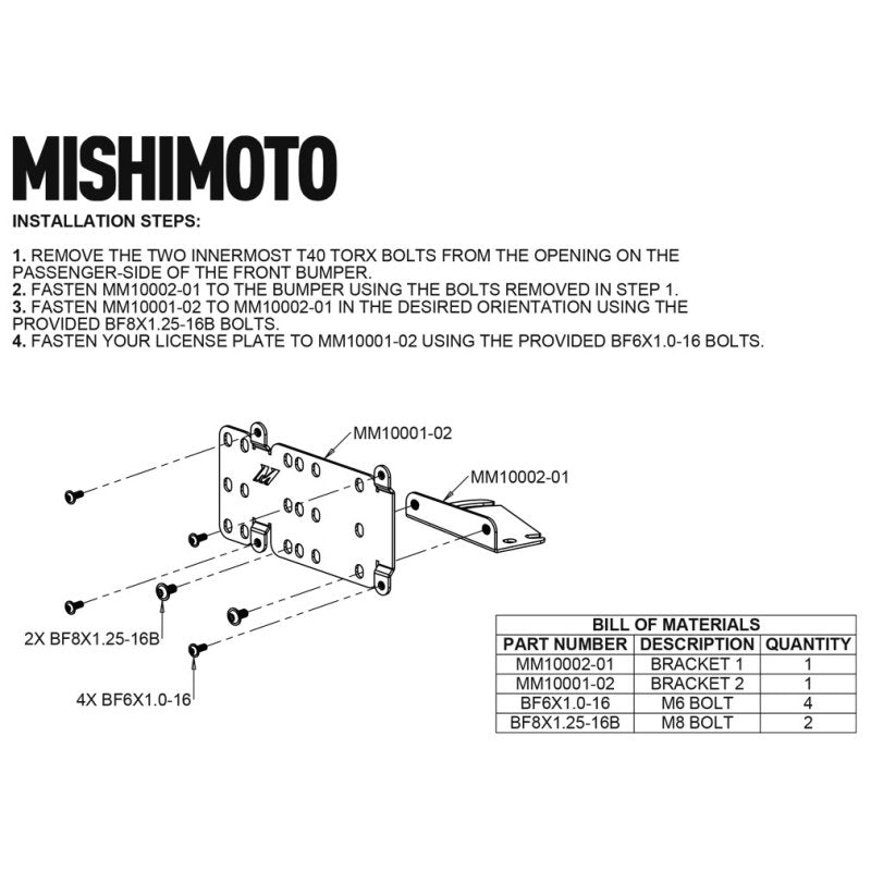 Load image into Gallery viewer, Mishimoto 2021+ Ford Bronco Modular Bumper License Plate Relocation
