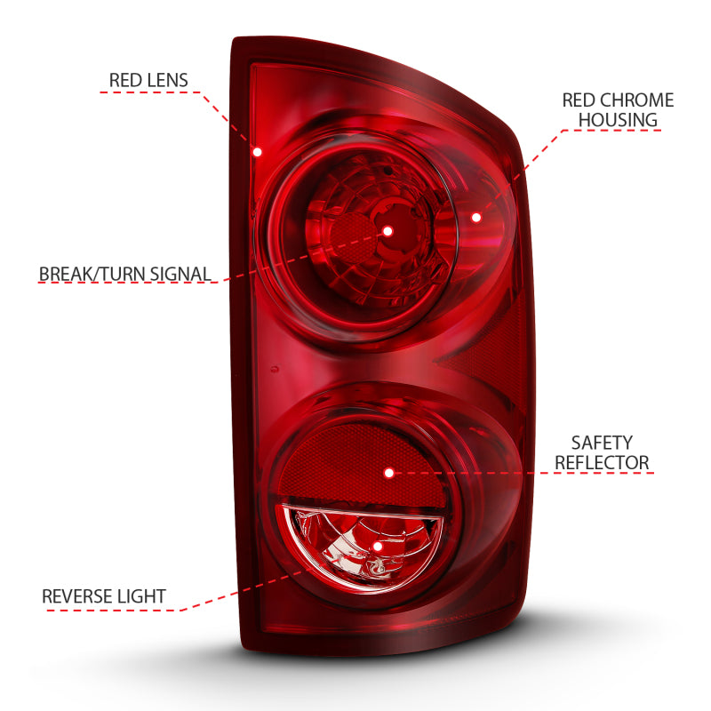 Load image into Gallery viewer, ANZO 2007-2009 Dodge Ram 1500 Tail Light Red Lens (OE)
