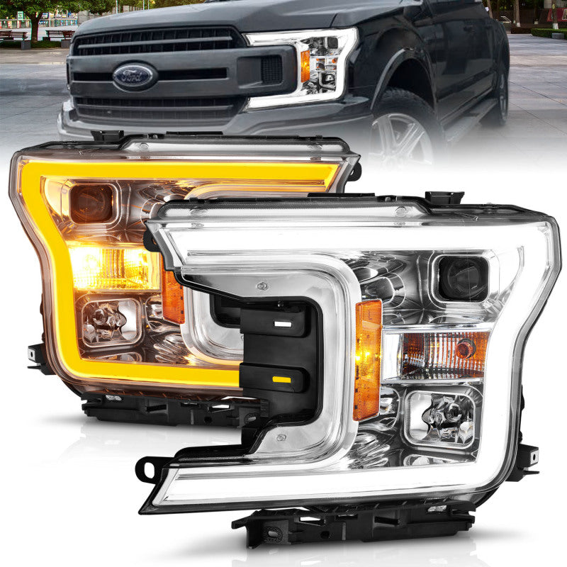 Load image into Gallery viewer, ANZO 2018-2020 Ford F-150 Projector Headlight w/Plank Style Switchback Chrome Housing
