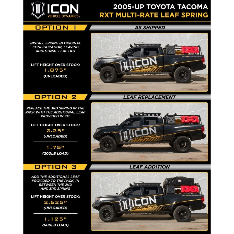 Load image into Gallery viewer, ICON 05-15 Toyota Tacoma 0-3.5in/16-17 Toyota Tacoma 0-2.75in Stage 8 Suspension System w/Billet Uca
