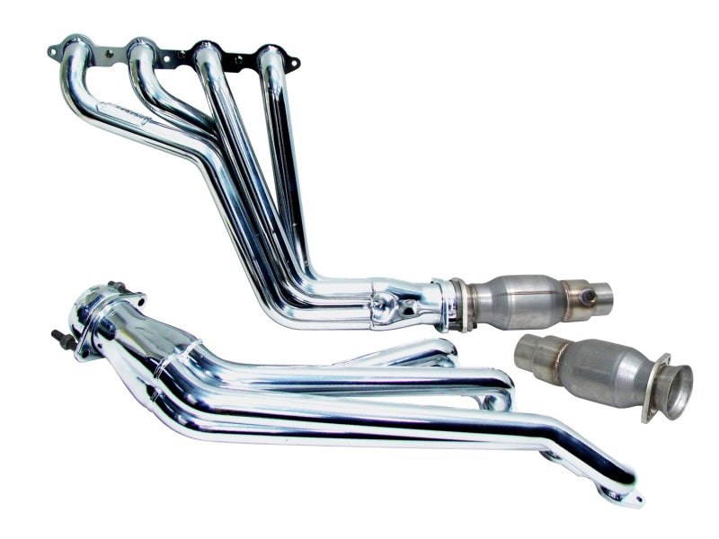 Load image into Gallery viewer, BBK 10-15 Camaro LS3 L99 Long Tube Exhaust Headers With Converters - 1-3/4 Chrome
