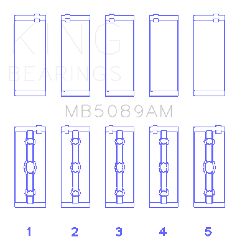 Load image into Gallery viewer, King Engine Bearings Toyota 1RZ Crankshaft Main Bearing Set - Size STD
