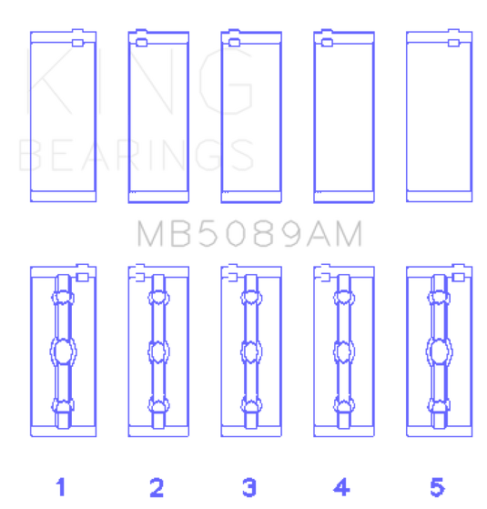 King Engine Bearings Toyota 1RZ Crankshaft Main Bearing Set - Size STD