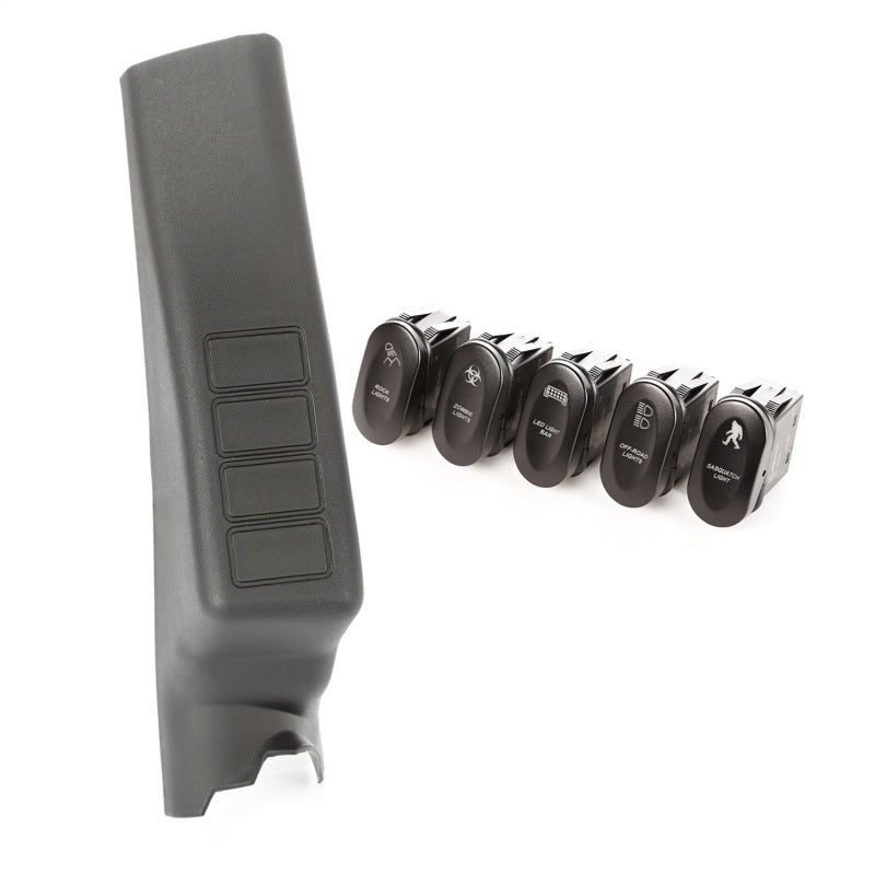 Load image into Gallery viewer, Rugged Ridge Etched A-Pillar 4 Switch Pod Kit LHD 11-18 JK
