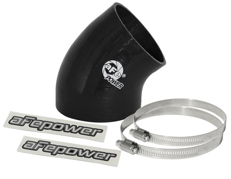 Load image into Gallery viewer, aFe MagnumFORCE Cold Air Int Sys Spare Parts Kit (4-3.5in ID x 40 Deg) Elbow Reducing Coupler - Blk
