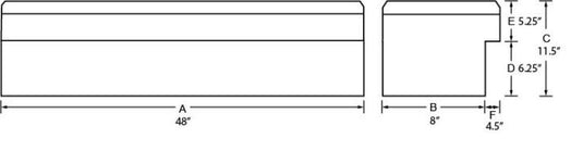 Tradesman Aluminum Side Bin Truck Tool Box w/Push Button (48in.) - Black