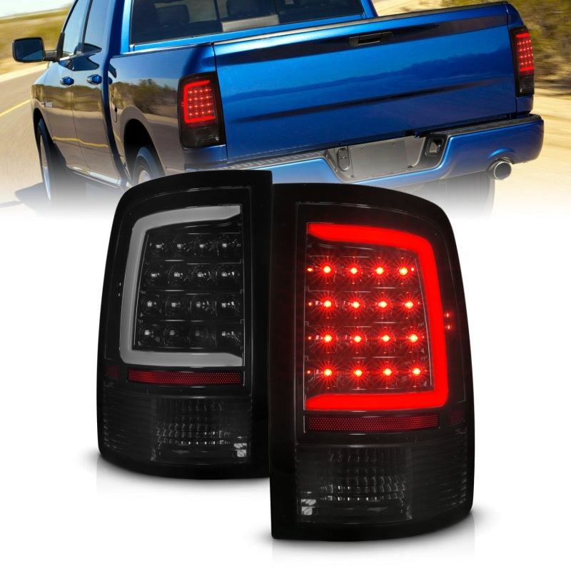 Load image into Gallery viewer, ANZO 09-18 Dodge Ram 1500 Full LED Tailights w/ Sequential Black Housing/Smoke Lens
