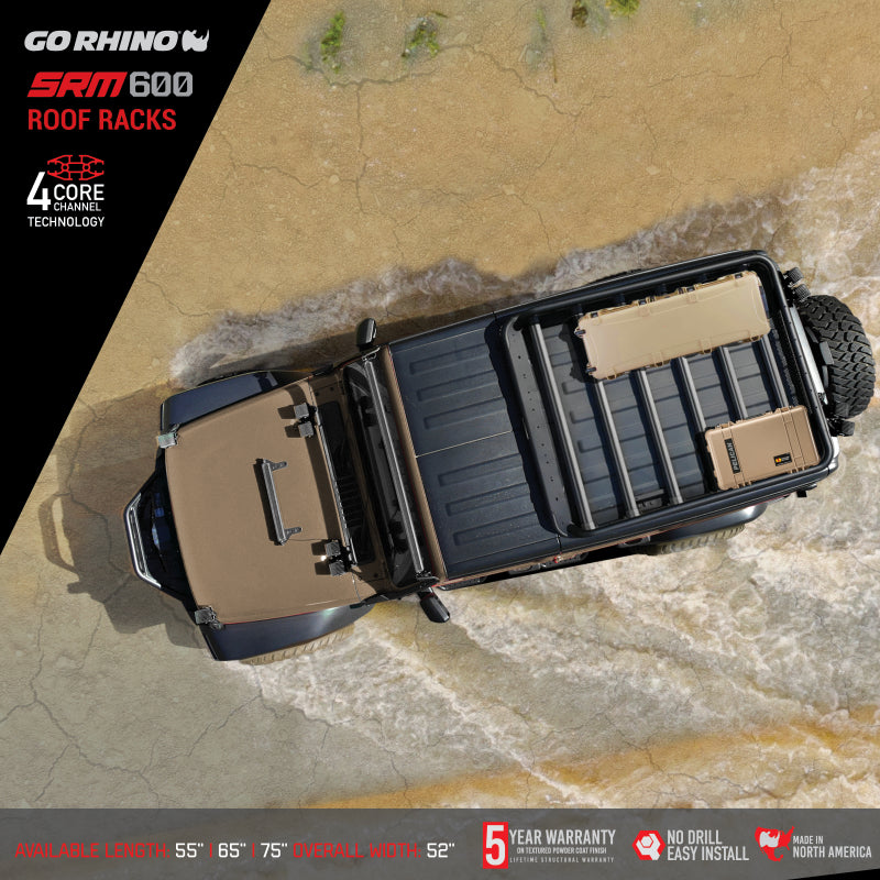 Load image into Gallery viewer, Go Rhino SRM 600 Basket Style Roof Rack 55in. - Tex. Blk
