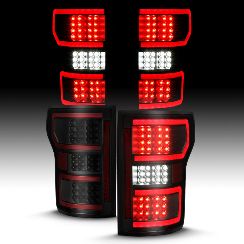 Load image into Gallery viewer, ANZO 18-19 Ford F-150 LED Taillight Black Housing Clear Lens Red Light Bar W/Sequential
