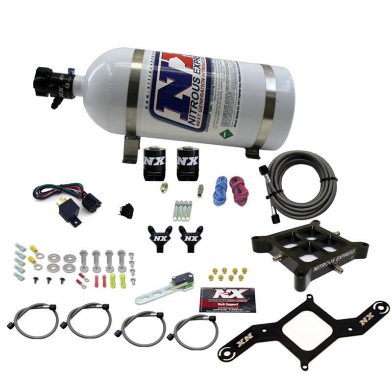 Load image into Gallery viewer, Nitrous Express 4150 Billet Crossbar Stage 6 Nitrous Kit (50-300HP) w/10lb Bottle
