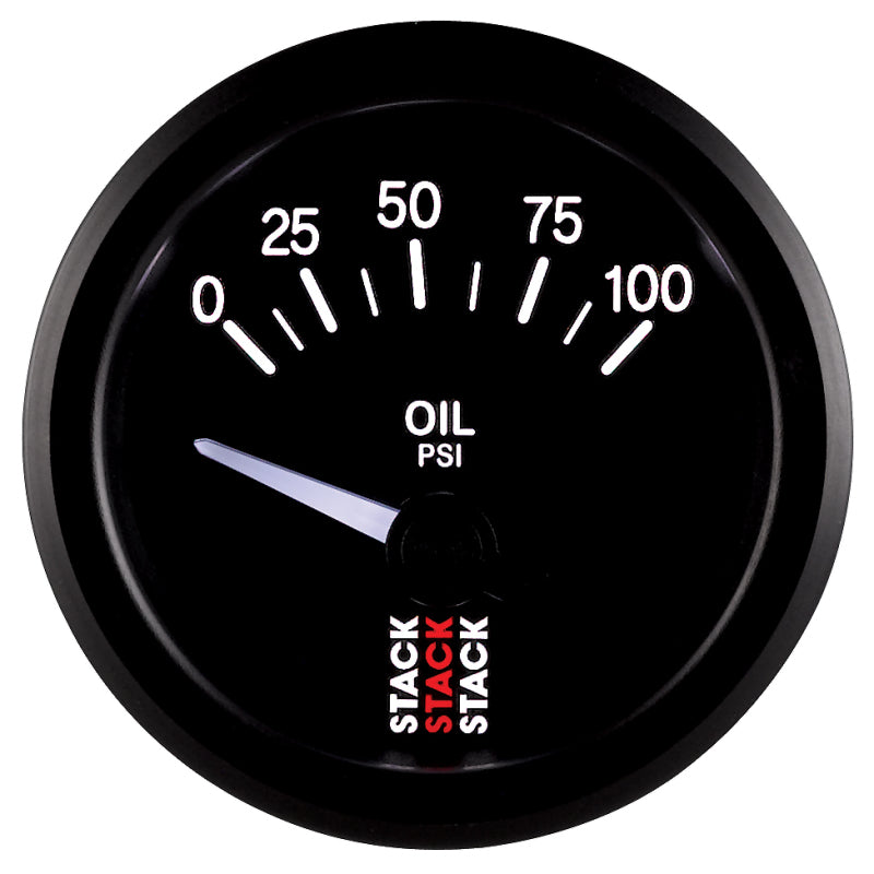 Load image into Gallery viewer, Autometer Stack Instruments 52mm 0-100 PSI 1/8in NPTF Electronic Oil Pressure Gauge - Black
