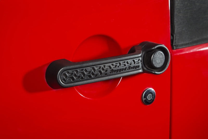 Load image into Gallery viewer, Rugged Ridge Elite Dr Hndle Inserts Black Tread 2Dr 07-18 Jeep Wrangler JK
