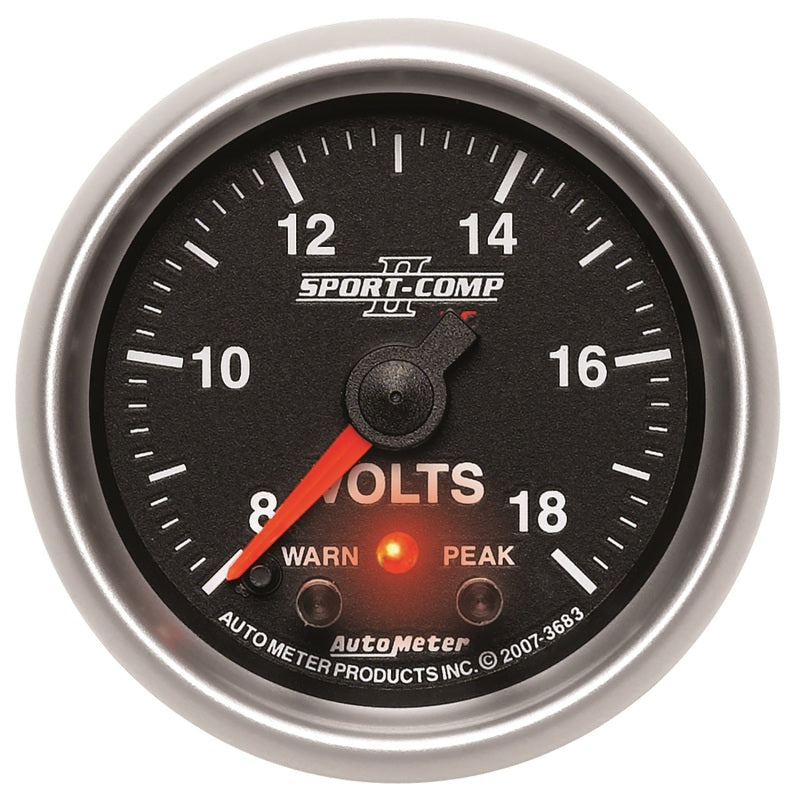 Load image into Gallery viewer, Autometer Sport-Comp II 2-1/16in Digital Voltmeter Gauge - 18V
