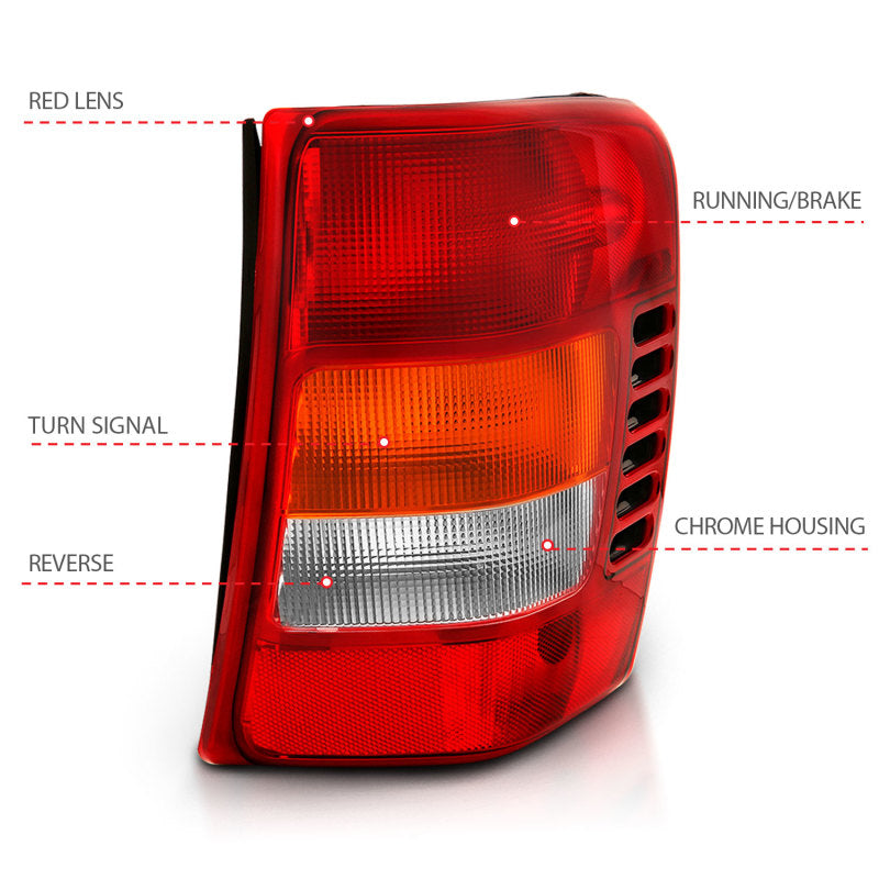 Load image into Gallery viewer, ANZO 1999-2004 Jeep Grand Cherokee Taillight Red/Clear Lens (OE Replacement)
